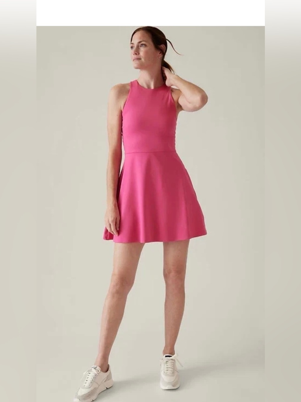 Athleta SP PETITE Conscious Dress Salvia Pink Summer Cute Golf Sports Tennis